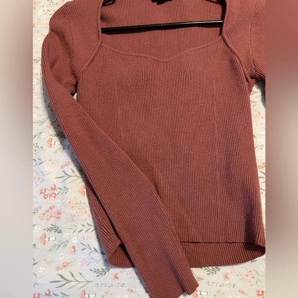 Blu Pepper Rust Ribbed Knit Top - Picture 2 of 6